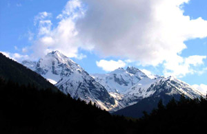 Caucasus Mountains are a chain of mountains between the Black sea and the Caspian Sea. 