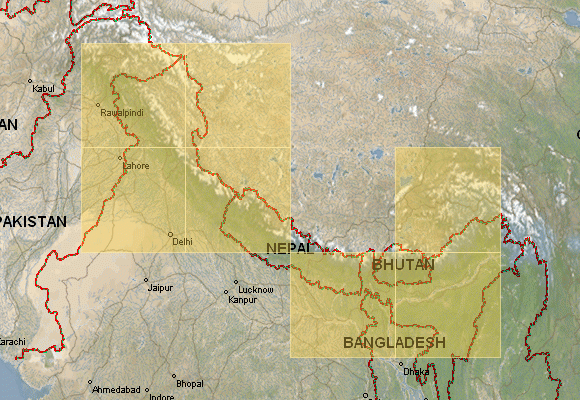 Map Of The World Himalayas US military 1:1 000 000 (~1982): 5 maps