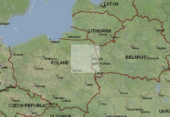 Карта польши и литвы и калининградской области