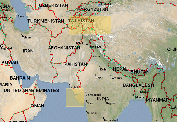 Mountain Ranges Of Pakistan Map