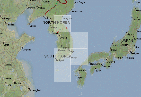 Topographical Map Of The Korean Peninsula