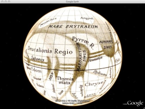 Historical maps in Google Mars