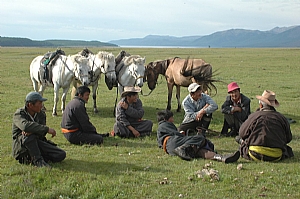 Nomadic herdsmen in Mongolia