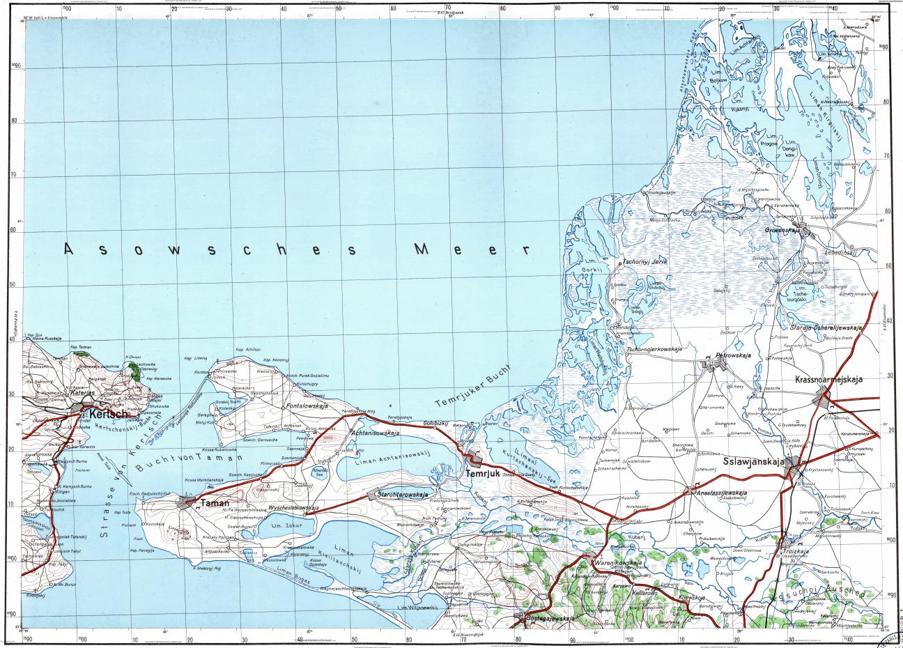 Топографические карты Темрюкского района