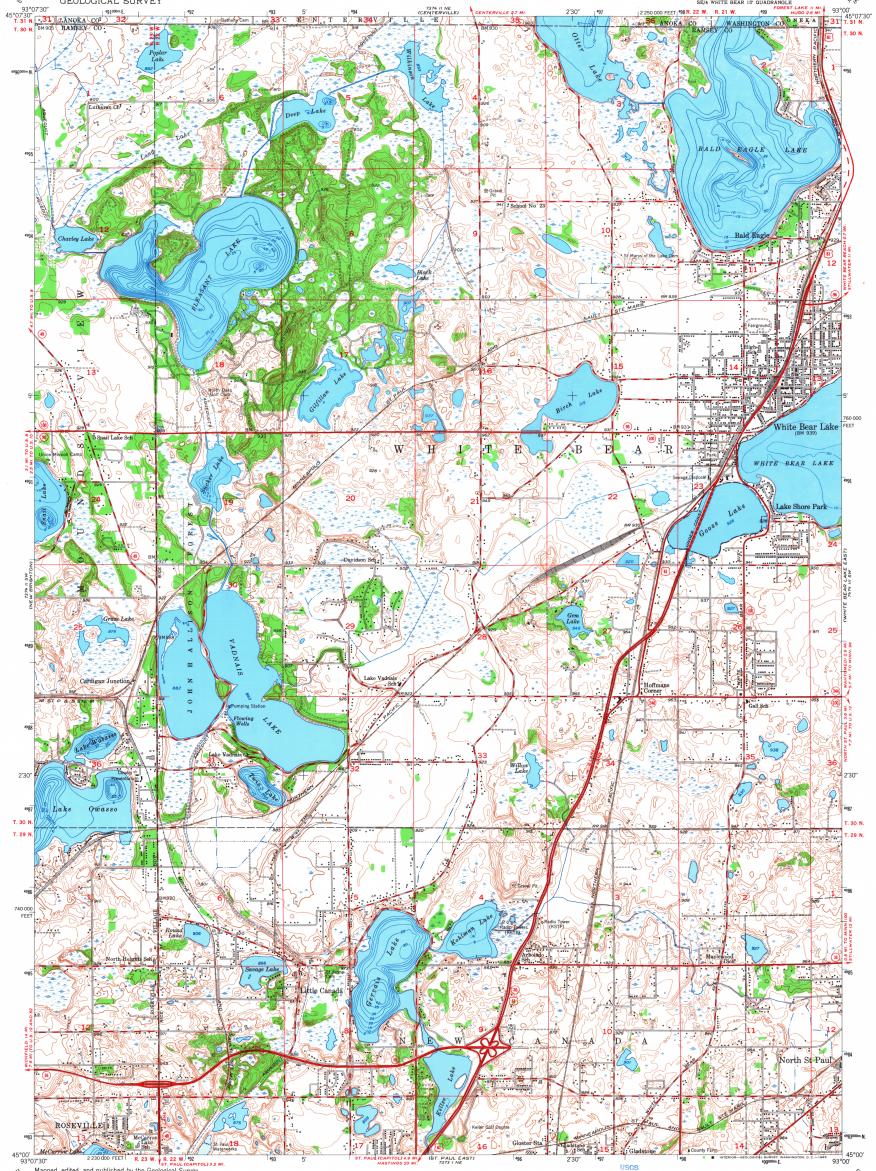 white bear lake map Download Topographic Map In Area Of White Bear Lake Vadnais white bear lake map