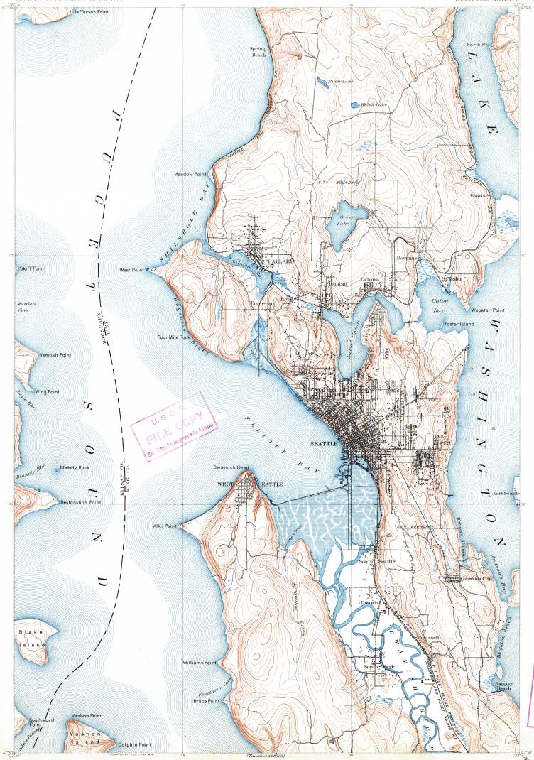 Download Topographic Map In Area Of Seattle Sheridan Beach